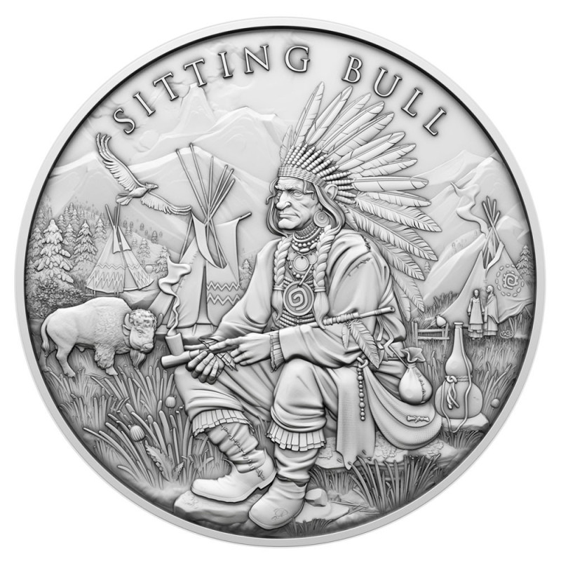 Srebrny Medal Legendary Warriors: Sitting BullI, 1 uncja - rewers