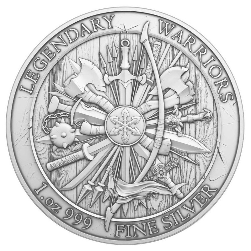 Srebrny Medal Legendary Warriors: Sitting BullI, 1 uncja - awers