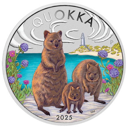 Srebrna Moneta Quokka 2025 Color, 1 uncja - rewers