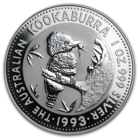 Australischer Kookaburra Silbermünze 1993, 1 Unze.