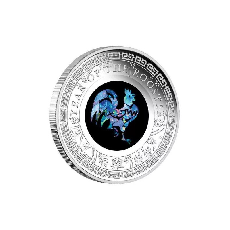 Srebrna Moneta Lunar Opal Year of the Rooster 2017, 1 uncja - rewers Srebrna Moneta Lunar Opal Year of the Rooster 2017, 1 uncja - rewers