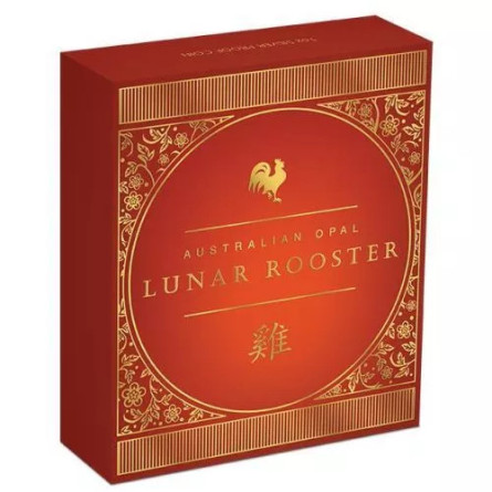 Srebrna Moneta Lunar Opal Year of the Rooster 2017, 1 uncja - box 2 Srebrna Moneta Lunar Opal Year of the Rooster 2017, 1 uncja - box 2