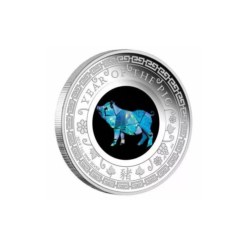 Srebrna Moneta Lunar Opal Year of the Pig 2019, 1 uncja