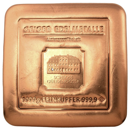 Geiger Original Copper Bar, 1 kg - front