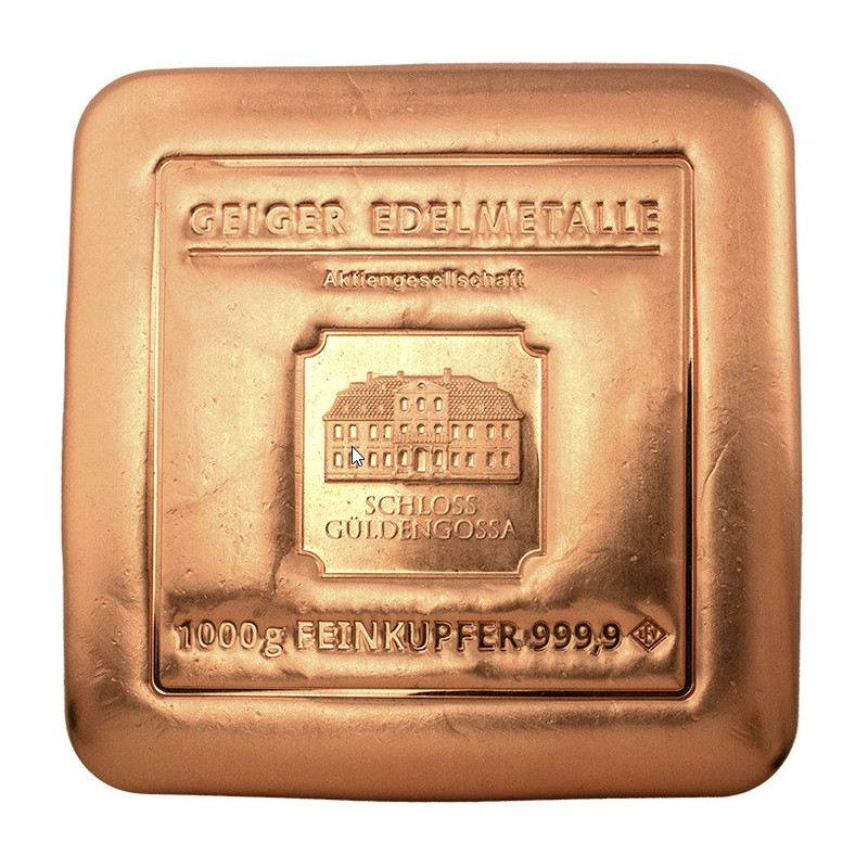 Geiger Original-Kupferbarren, 1 kg - Vorderseite Geiger Original-Kupferbarren, 1 kg - Vorderseite