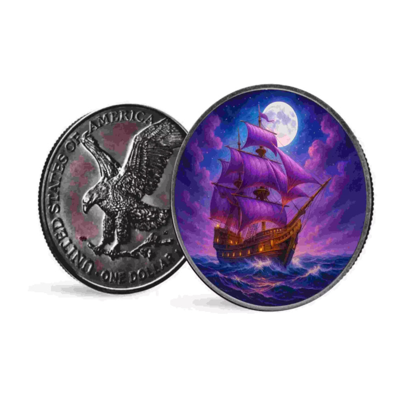 Srebrna Moneta Masters of The Seas: Amethyst Crown 2025, 1 uncja - awers Srebrna Moneta Masters of The Seas: Amethyst Crown 2025, 1 uncja - awers