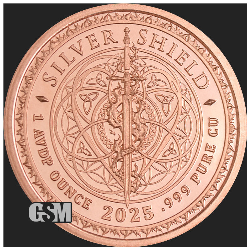 GSM Copper Medal - Sic Semper Tyrannis, 1 ounce - obverse. GSM Copper Medal - Sic Semper Tyrannis, 1 ounce - obverse.
