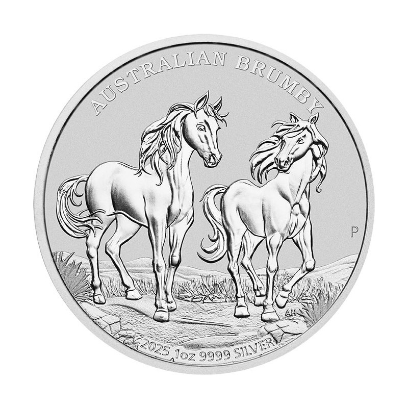 Australischer Brumby 2025 Silbermünze, 1 Unze - Rückseite Australischer Brumby 2025 Silbermünze, 1 Unze - Rückseite