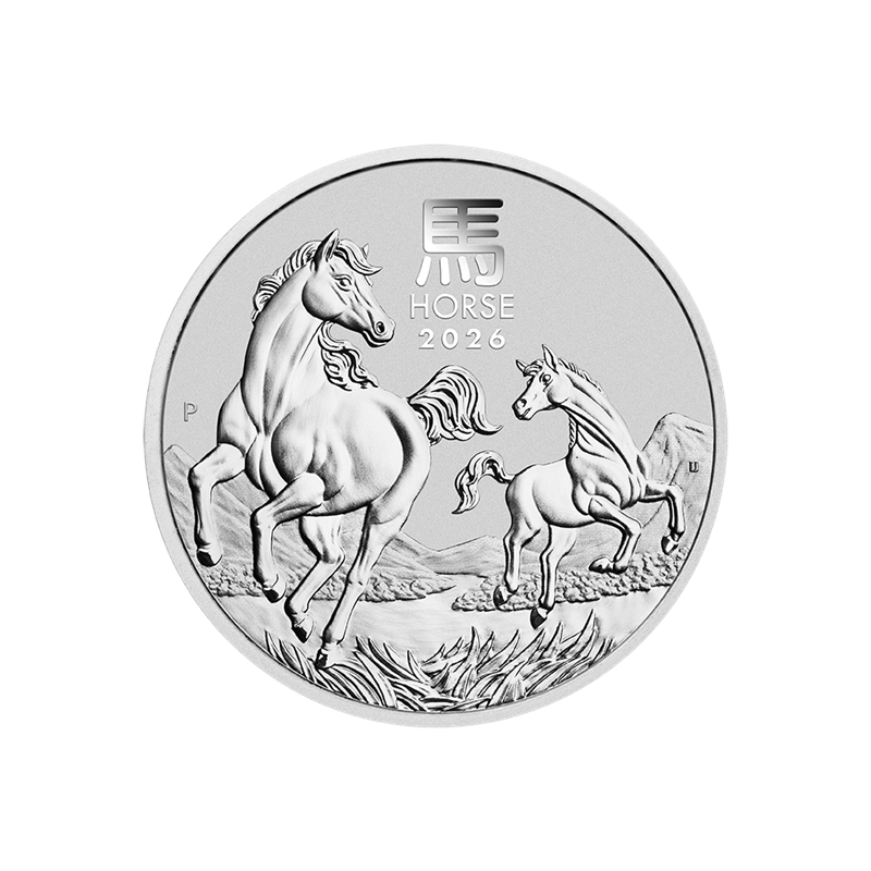 Silver Coin Lunar III Year of the Horse 2026 1/2 ounce Front Silver Coin Lunar III Year of the Horse 2026 1/2 ounce Front