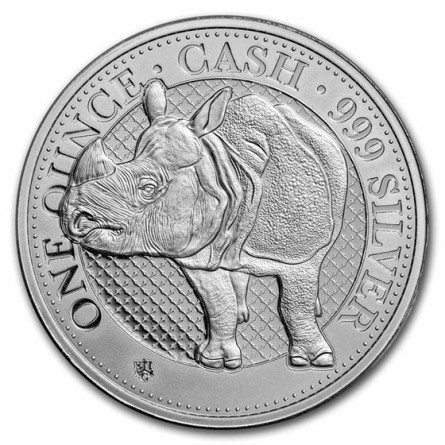 Indian Wildlife Silver Coin: Rhino 2022, 1 oz.