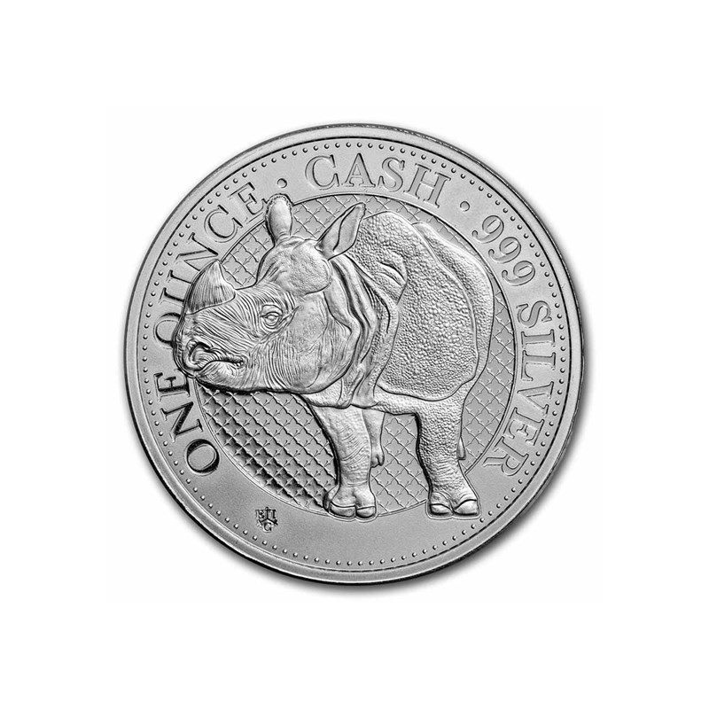 Indian Wildlife Silbermünze: Nashorn 2022, 1 oz. Indian Wildlife Silbermünze: Nashorn 2022, 1 oz.