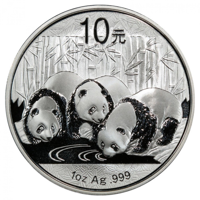 2013 China Panda Silbermünze, 1 Unze - Rückseite