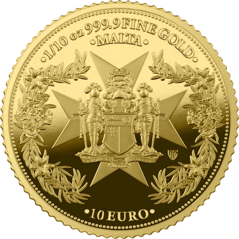 Goldmünze Malta Golden Eagle 2025 Limitierte Auflage, 1/10 Unze - Vorderseite