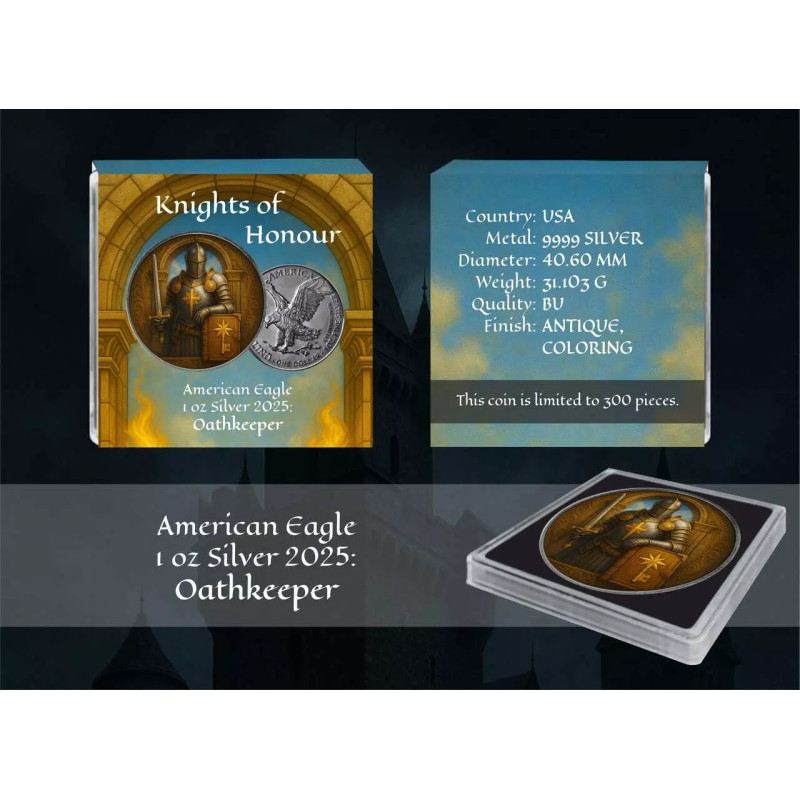 Srebrna Moneta Amerykański Orzeł 2024 Oathkeeper, 1 uncja - box Srebrna Moneta Amerykański Orzeł 2024 Oathkeeper, 1 uncja - box
