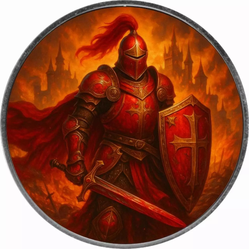 Srebrna Moneta Amerykański Orzeł 2024 Crimson Crusader, 1 uncja - rewers