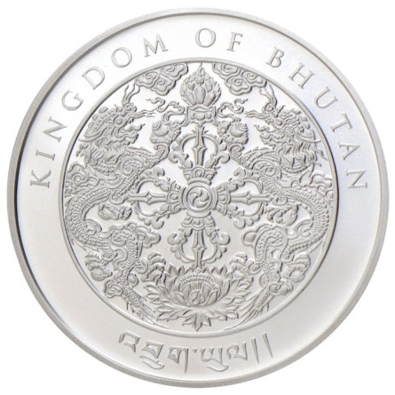 Srebrna Moneta Bhutan: Rok Konia 2026, 1 uncja - awers Srebrna Moneta Bhutan: Rok Konia 2026, 1 uncja - awers