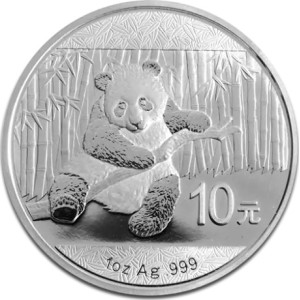 China Panda Silver Coin 2014, 1 oz - reverse side