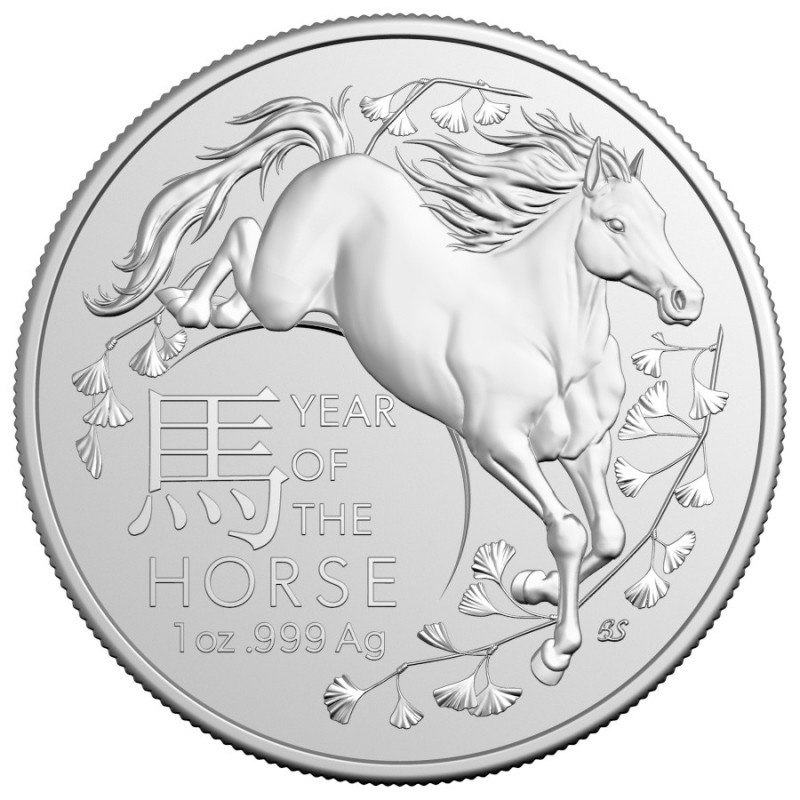 Srebrna Moneta RAM Lunar Rok Konia 2026, 1 uncja - rewers