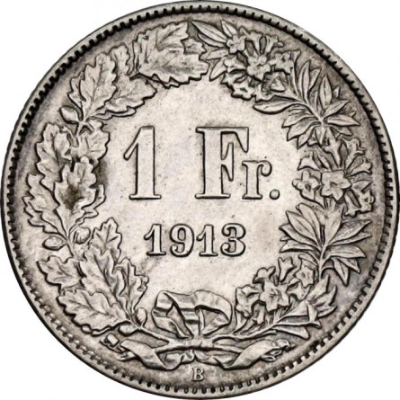 Srebrna Moneta Szwajcaria, 1 Frank 1850-1916, 5g - rewers