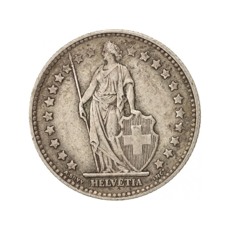 Srebrna Moneta Szwajcaria, 2 Franki 1874 - 1967, 10g - rewers
