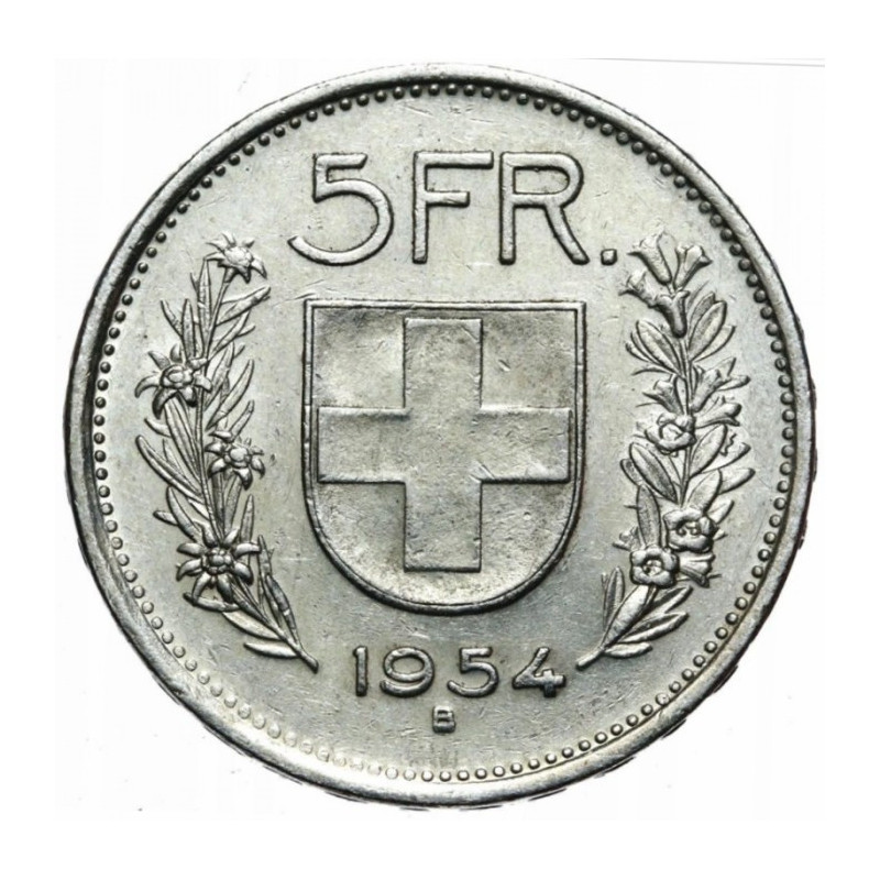 Срібна монета Швейцарія, 5 франків, 1917 - 1967, 15 грам - аверс Срібна монета Швейцарія, 5 франків, 1917 - 1967, 15 грам - аверс