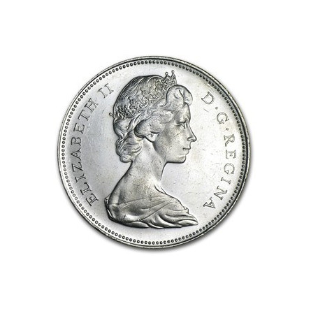 Srebrna Moneta Kanada 1 Dolar 1965-1967, 23,3 gr - awers