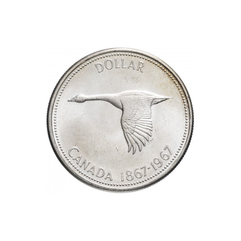 Silbermünze Kanada 1 Dollar 1965-1967, 23,3 gr - Rückseite 2
