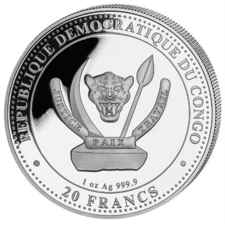 Prehistoric Life II: Megalodon 2025 Silver Coin, 1 oz - reverse side