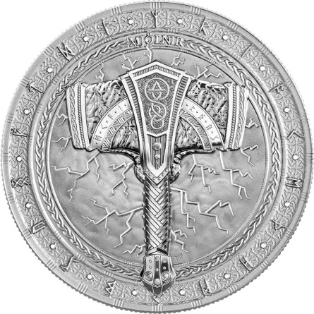Artefacts Silver Coin: Mjölnir 2025 BU, 1 oz - reverse side