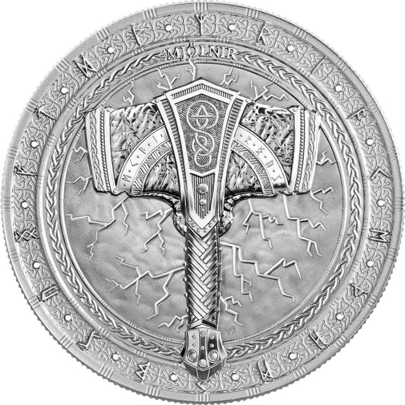 Srebrna Moneta Artefacts: Mjölnir 2025 BU, 1 uncja - rewers Srebrna Moneta Artefacts: Mjölnir 2025 BU, 1 uncja - rewers