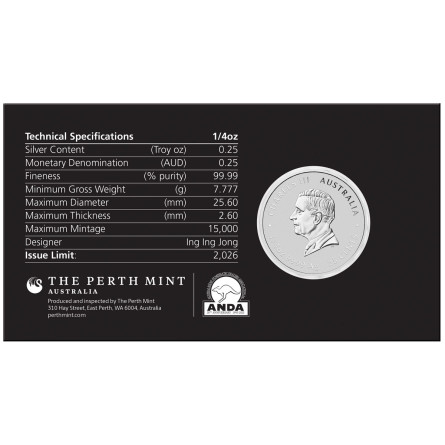 Silber Lunar III Jahr des Pferdes 2026 Farbmünze, 1/4 oz (ANDA) - zurück Silber Lunar III Jahr des Pferdes 2026 Farbmünze, 1/4 oz (ANDA) - zurück