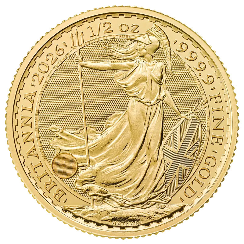 Złota Moneta Britannia 2026, 1/2 uncji