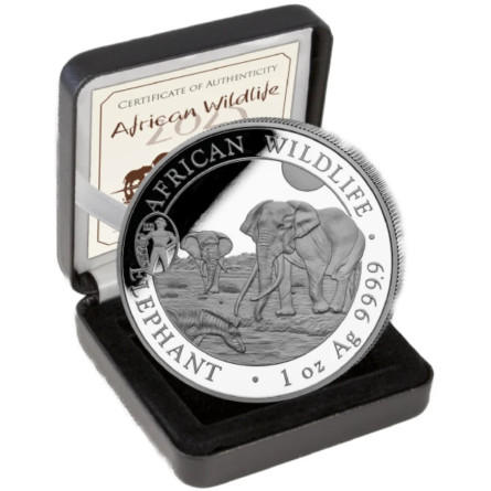 2025 ANA Oklahoma 1 oz Somali Elephant Silver Coin - box 2025 ANA Oklahoma 1 oz Somali Elephant Silver Coin - box