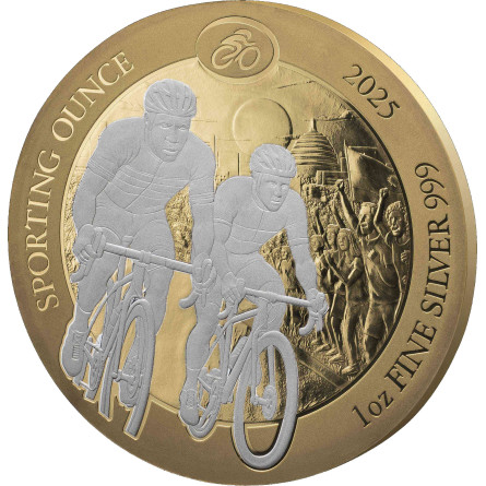 Zestaw Srebrnych Monet Sporting Ounce: Cycling 2026, 3x 1 uncja - rewers 1