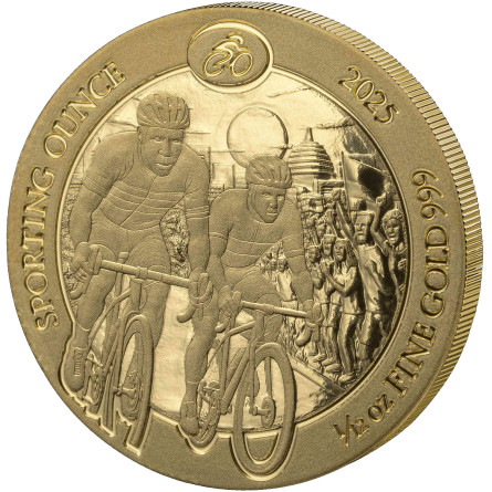 Złota Moneta Sporting Ounce: Cycling 2026, 1/12 uncji - rewers