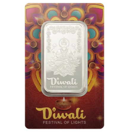 Srebrna Sztabka Diwali Lakshmi & Rangoli 1 uncja