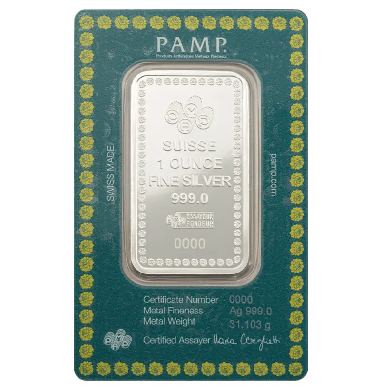 Srebrna  Sztabka Diwali Lakshmi & Rangoli 1 uncja