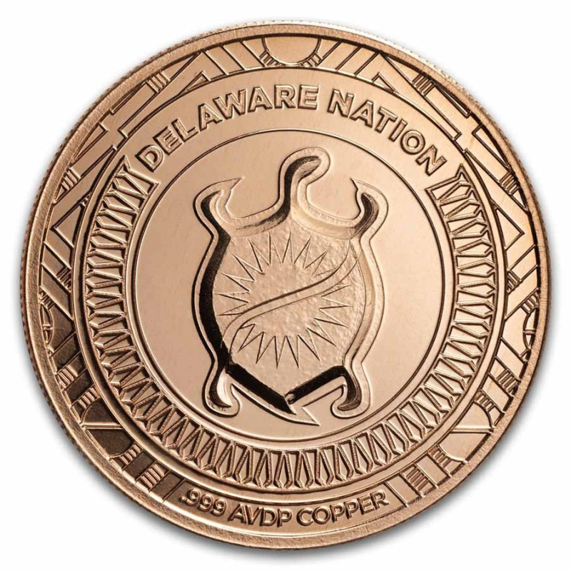 Delaware Nation Copper Medal, 1 oz back Delaware Nation Copper Medal, 1 oz back