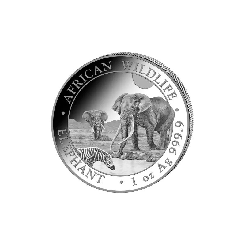2026 Somalischer Elefant Silbermünze, 1 Unze - Rückseite
