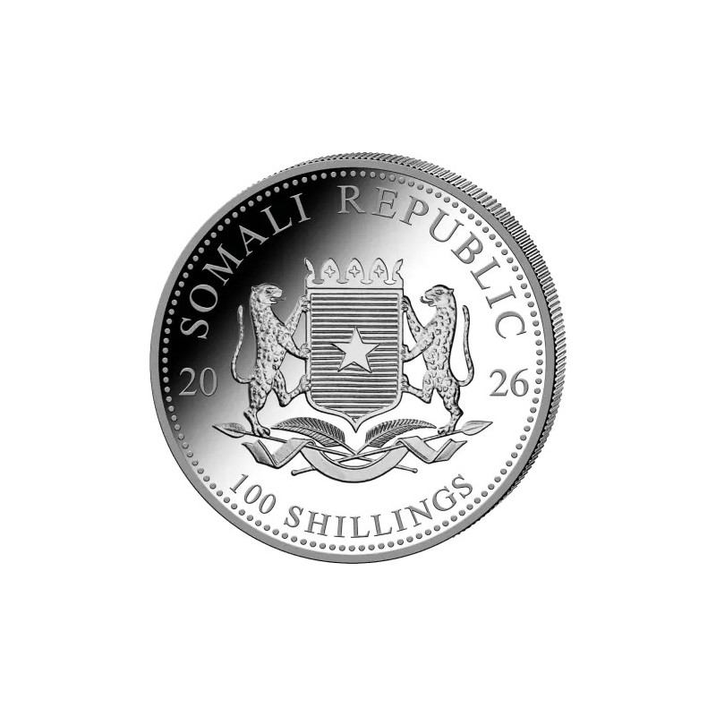 2026 Somali Elephant Silver Coin, 1 ounce - obverse 2026 Somali Elephant Silver Coin, 1 ounce - obverse