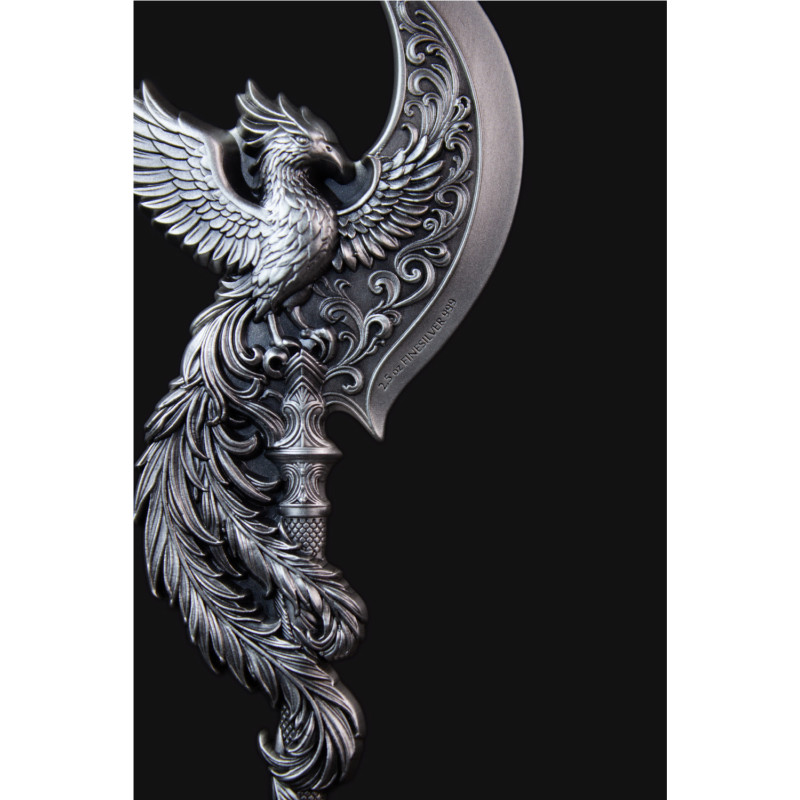 Srebrny Numizmat Phoenix Arcblade, 2,5 uncji - detal 2 Srebrny Numizmat Phoenix Arcblade, 2,5 uncji - detal 2