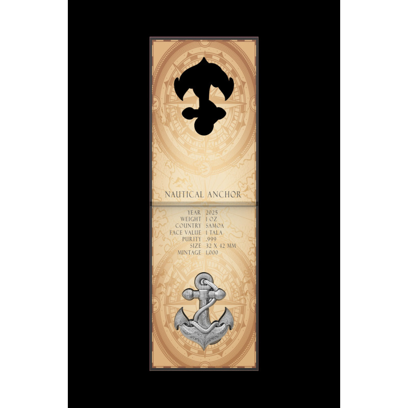 Samoa Nautical Anchor 2025 Silver Coin, 1 oz - 2 Samoa Nautical Anchor 2025 Silver Coin, 1 oz - 2