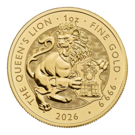 Złota Moneta Tudor Beasts Queens Lion 2026, 1 uncja
