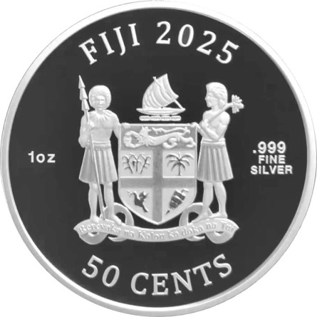Srebrna Moneta Cats, Fiji 2025, 1 uncja - rewers