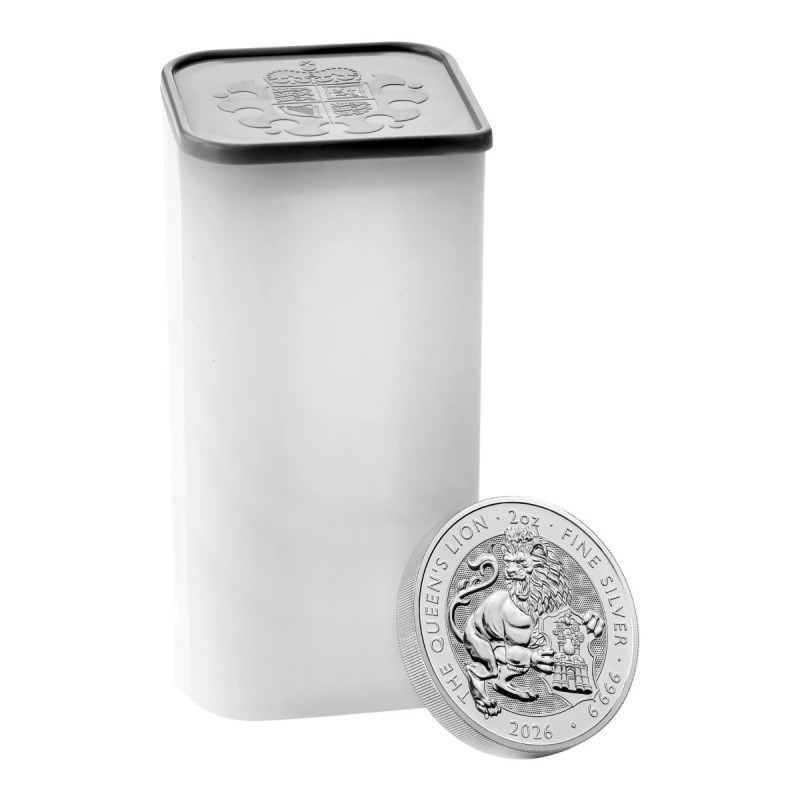 Srebrna Moneta The Tudor Beasts: Queen's Lion 2026, 2 uncje - box Srebrna Moneta The Tudor Beasts: Queen's Lion 2026, 2 uncje - box
