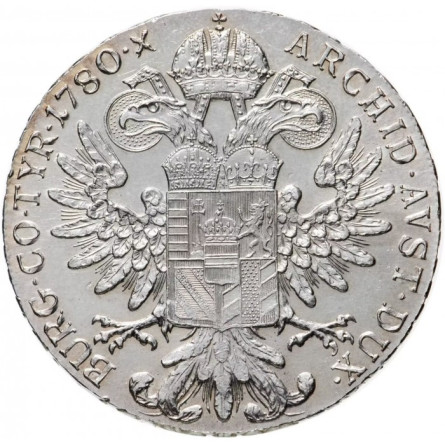 Silver Coin 1 Thaler 1780, 28gr - reverse