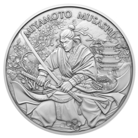 Srebrny Medal Legendary Warriors: Miyamoto Musashi, 1 uncja - rewers
