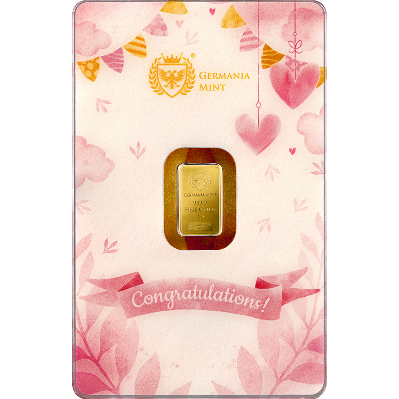 Germania Münze New Born - Mädchen Goldbarren, 1 Gramm - Vorderseite