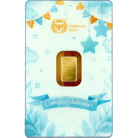 Germania Münze New Born - Junge Goldbarren, 1 Gramm - Vorderseite