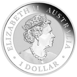 Australian Kookaburra 2022, 1 oz - reverse side